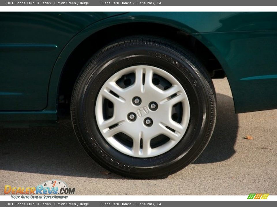 2001 Honda Civic LX Sedan Clover Green / Beige Photo #29