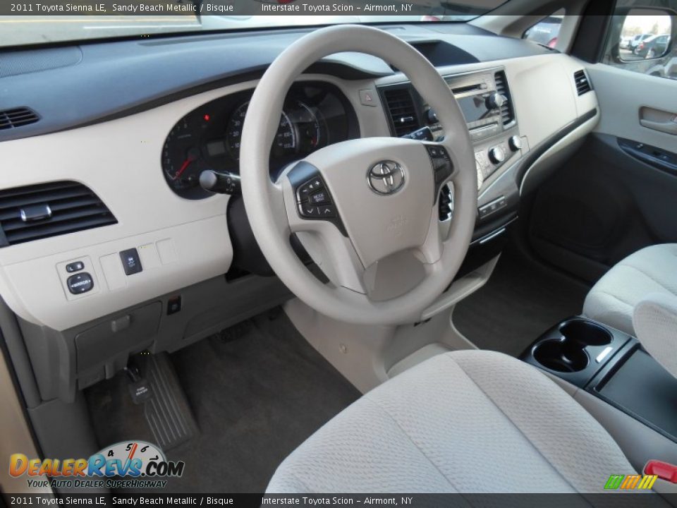 Bisque Interior - 2011 Toyota Sienna LE Photo #9