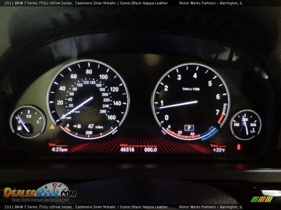 2011 BMW 7 Series 750Li xDrive Sedan Cashmere Silver Metallic / Oyster/Black Nappa Leather Photo #23
