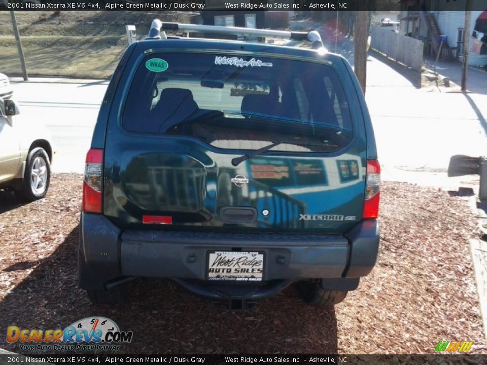 2001 Nissan Xterra XE V6 4x4 Alpine Green Metallic / Dusk Gray Photo #8