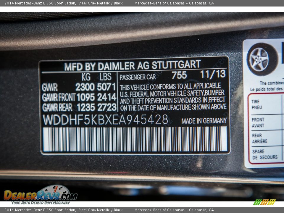 2014 Mercedes-Benz E 350 Sport Sedan Steel Gray Metallic / Black Photo #7