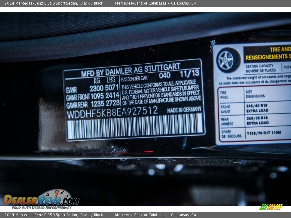 2014 Mercedes-Benz E 350 Sport Sedan Black / Black Photo #7