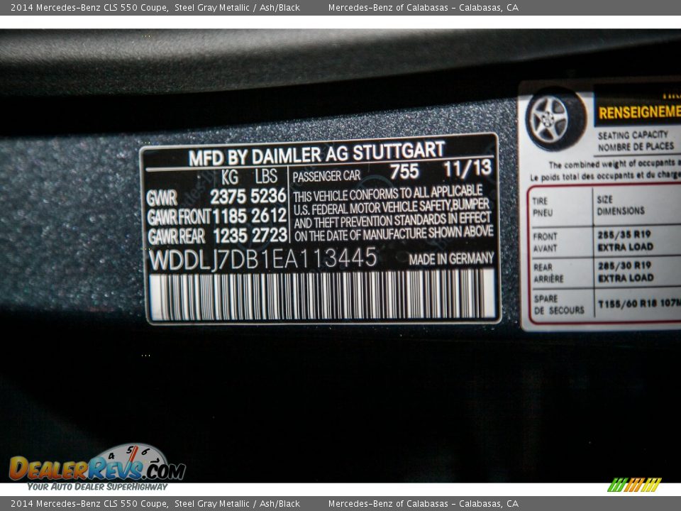 2014 Mercedes-Benz CLS 550 Coupe Steel Gray Metallic / Ash/Black Photo #7