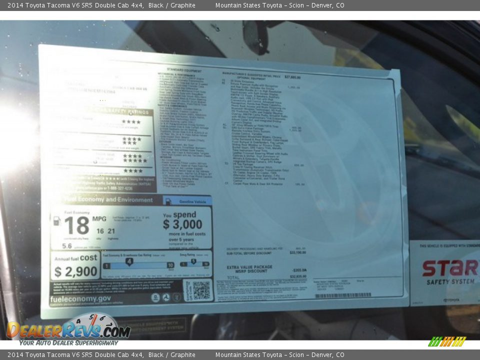 2014 Toyota Tacoma V6 SR5 Double Cab 4x4 Black / Graphite Photo #10