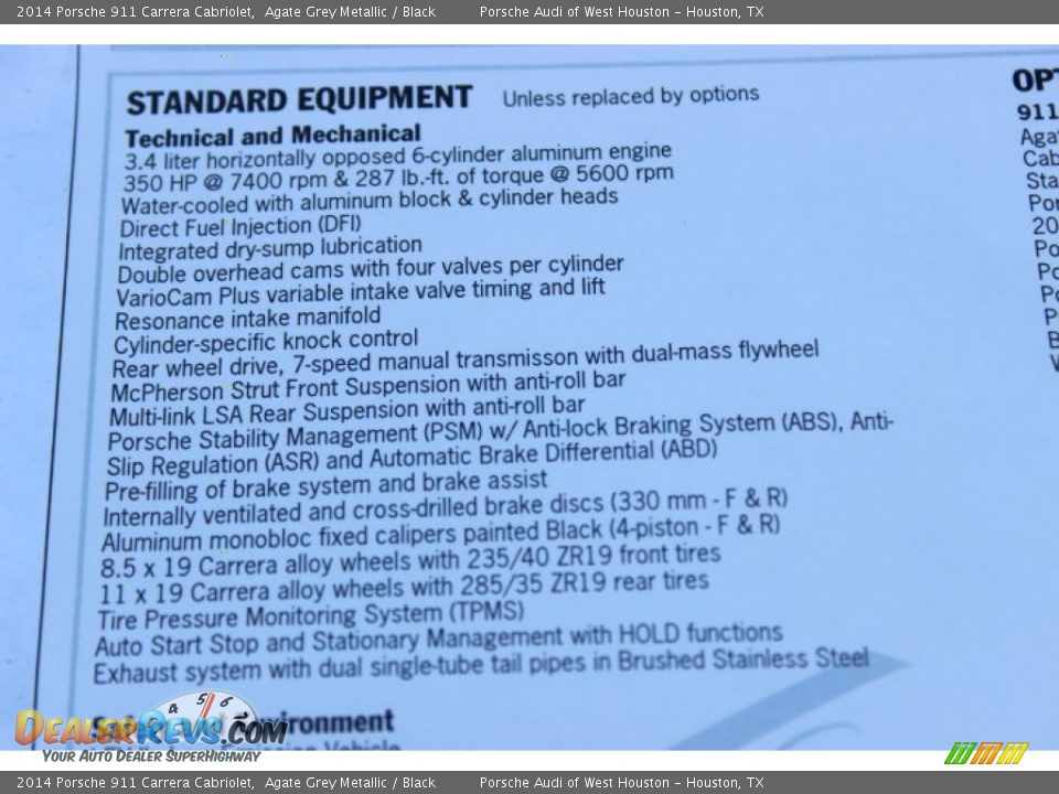 2014 Porsche 911 Carrera Cabriolet Window Sticker Photo #29