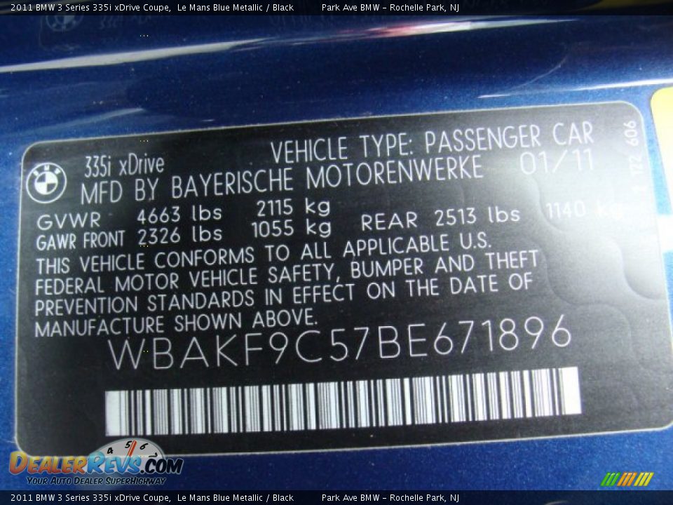 2011 BMW 3 Series 335i xDrive Coupe Le Mans Blue Metallic / Black Photo #29