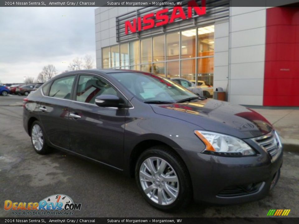 2014 Nissan Sentra SL Amethyst Gray / Charcoal Photo #1