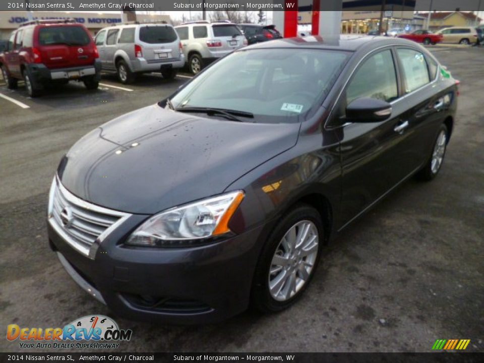 2014 Nissan Sentra SL Amethyst Gray / Charcoal Photo #3