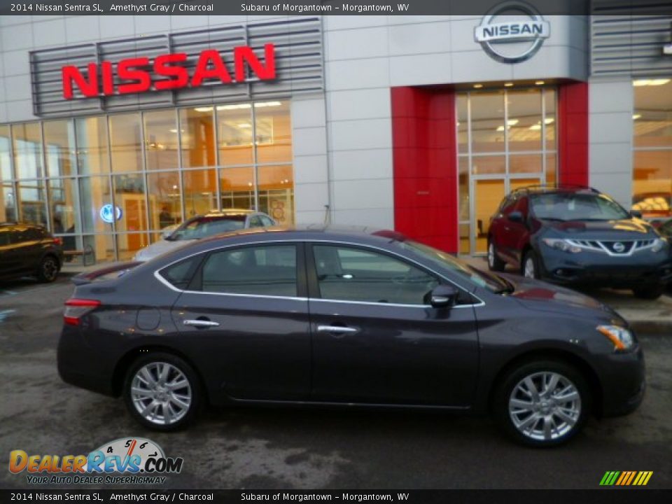 2014 Nissan Sentra SL Amethyst Gray / Charcoal Photo #7