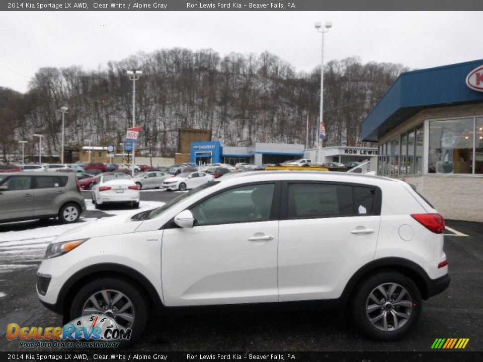 2014 Kia Sportage LX AWD Clear White / Alpine Gray Photo #5