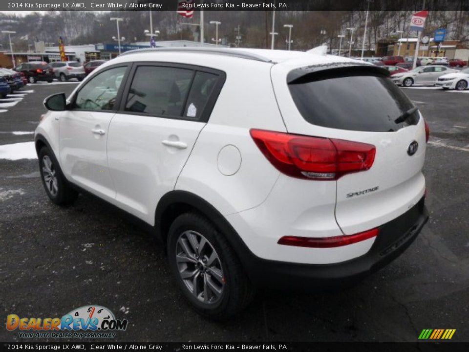 2014 Kia Sportage LX AWD Clear White / Alpine Gray Photo #6