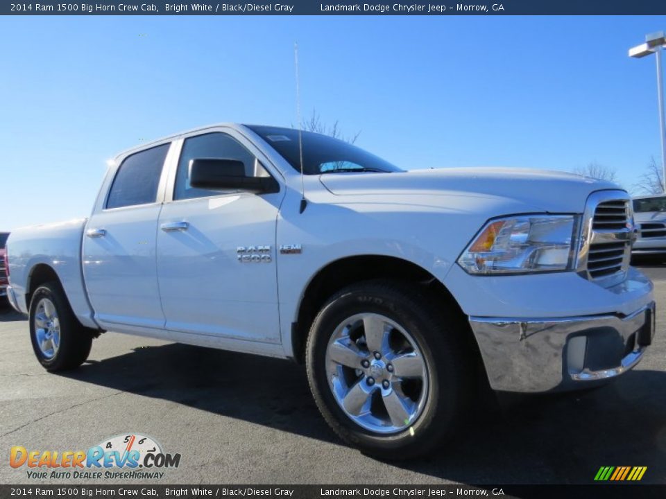 2014 Ram 1500 Big Horn Crew Cab Bright White / Black/Diesel Gray Photo #4