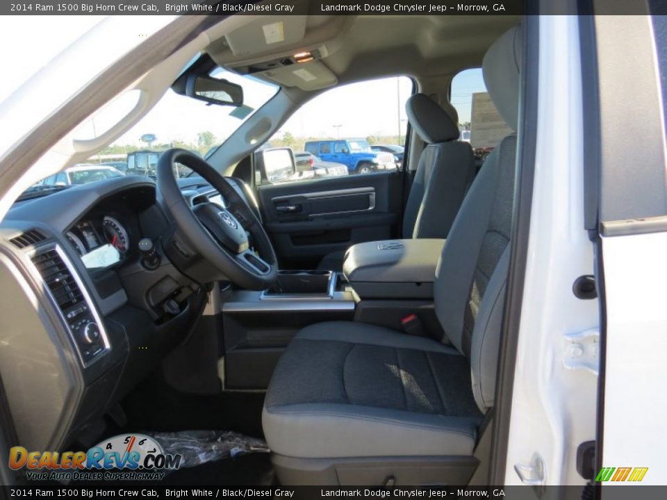 2014 Ram 1500 Big Horn Crew Cab Bright White / Black/Diesel Gray Photo #7