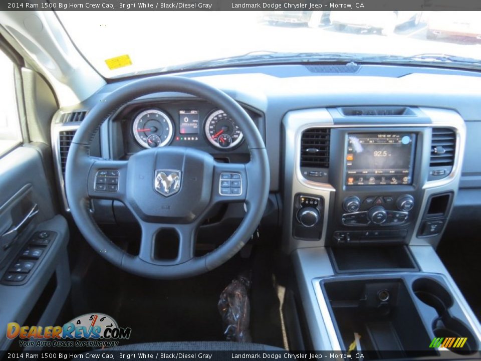 2014 Ram 1500 Big Horn Crew Cab Bright White / Black/Diesel Gray Photo #9