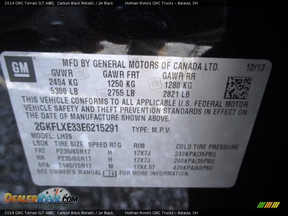 2014 GMC Terrain SLT AWD Carbon Black Metallic / Jet Black Photo #5