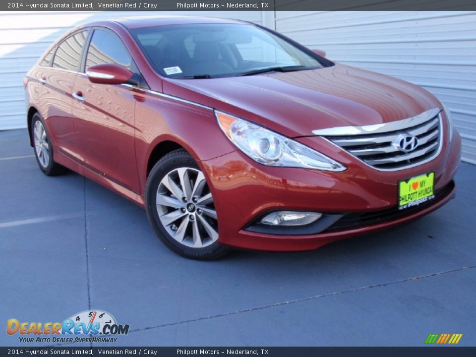 2014 Hyundai Sonata Limited Venetian Red / Gray Photo #1