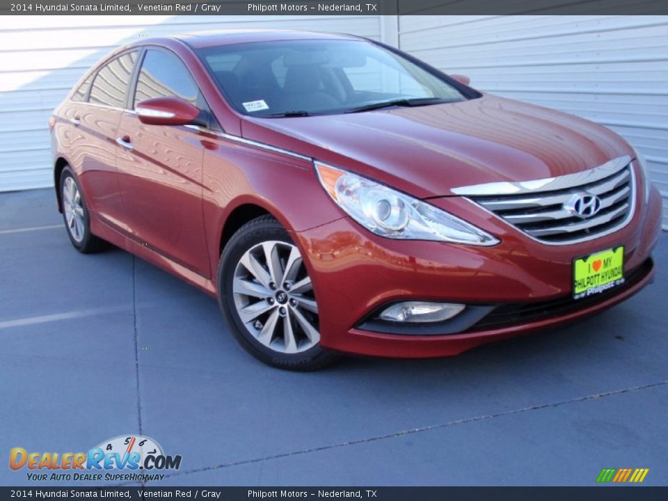 2014 Hyundai Sonata Limited Venetian Red / Gray Photo #2