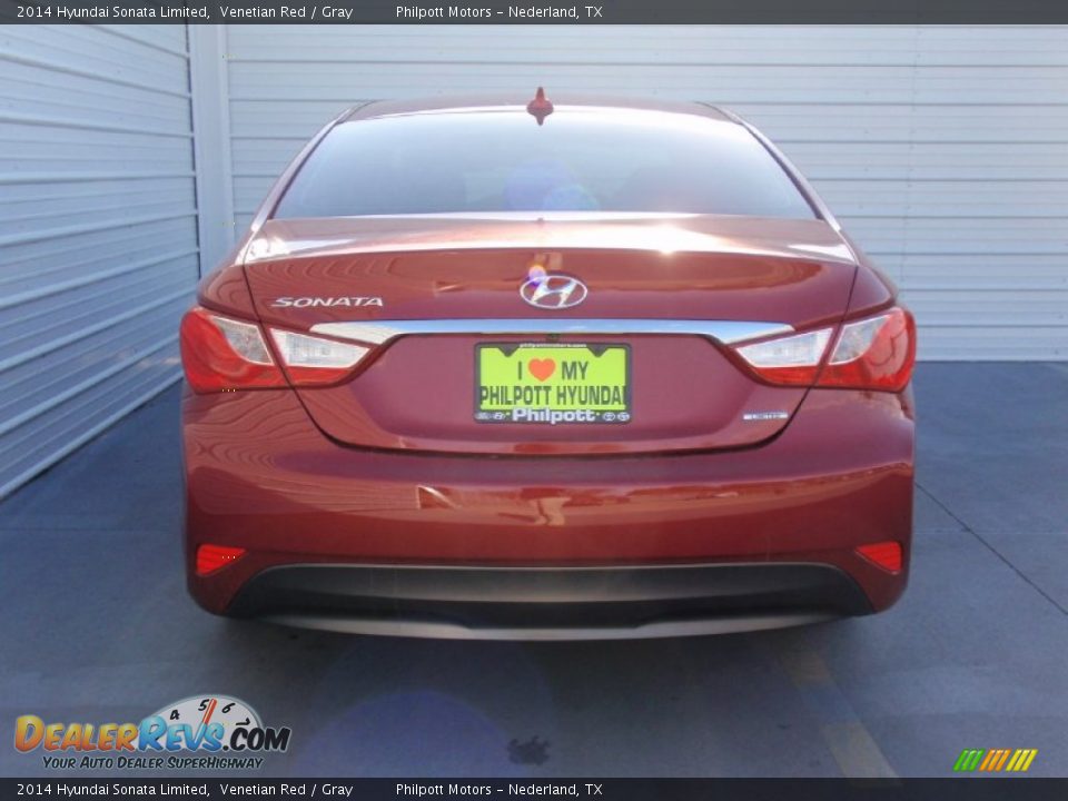 2014 Hyundai Sonata Limited Venetian Red / Gray Photo #5