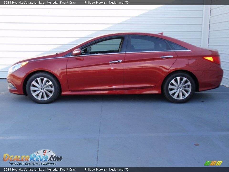 2014 Hyundai Sonata Limited Venetian Red / Gray Photo #6