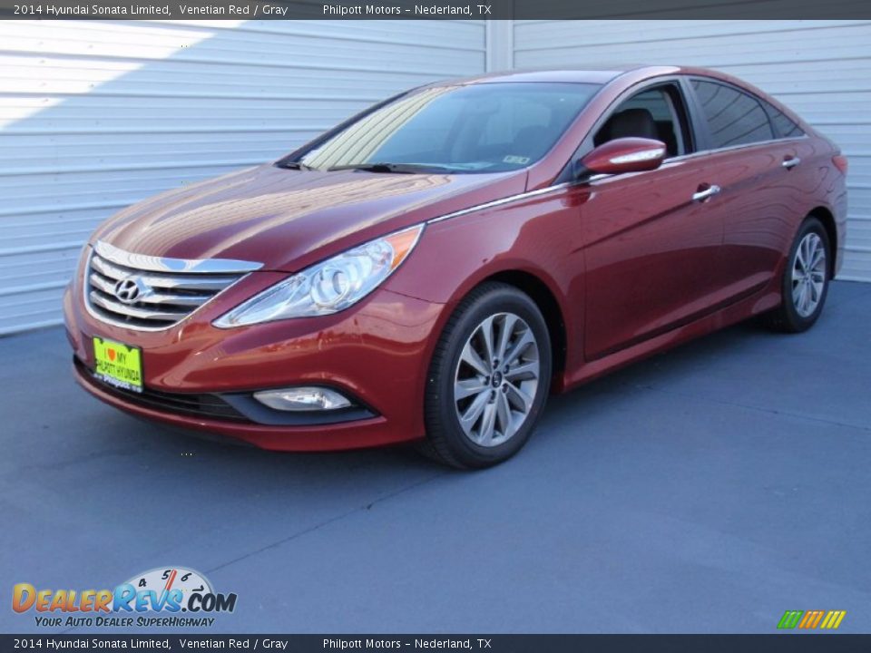 2014 Hyundai Sonata Limited Venetian Red / Gray Photo #7