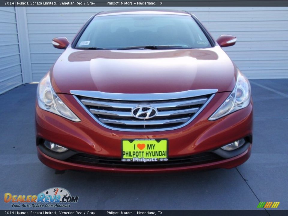 2014 Hyundai Sonata Limited Venetian Red / Gray Photo #8