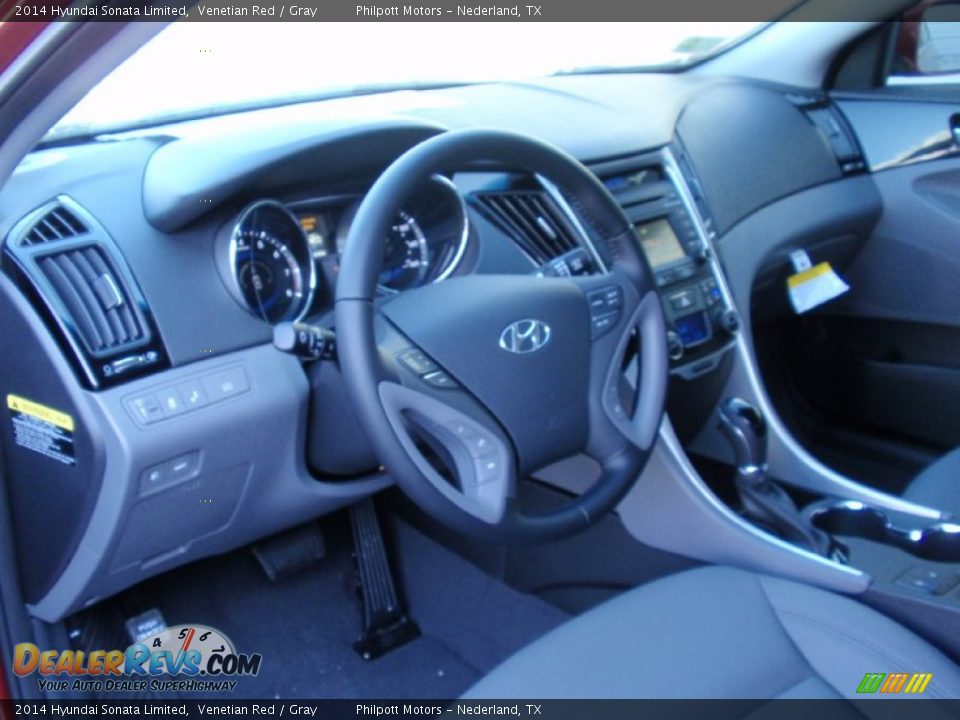 2014 Hyundai Sonata Limited Venetian Red / Gray Photo #26