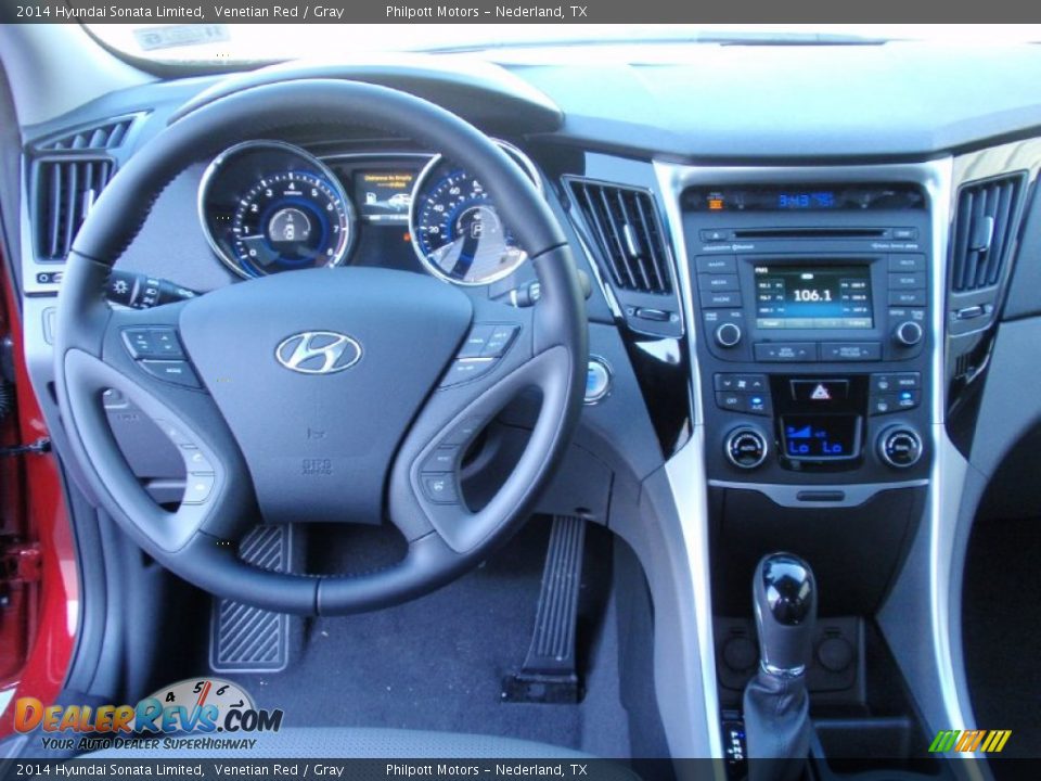 2014 Hyundai Sonata Limited Venetian Red / Gray Photo #30