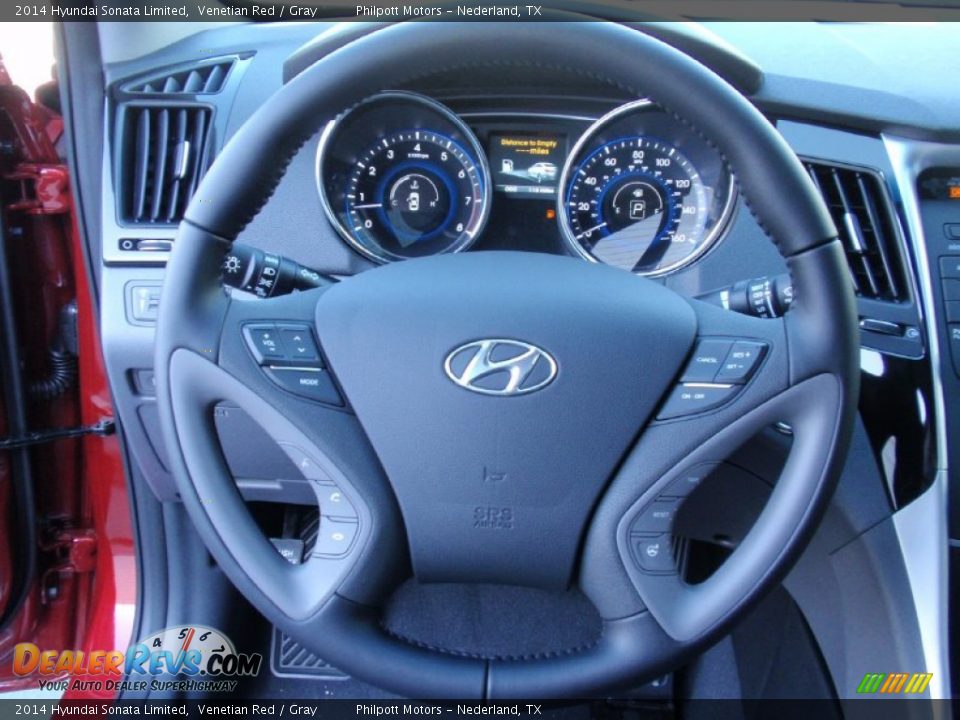 2014 Hyundai Sonata Limited Venetian Red / Gray Photo #33