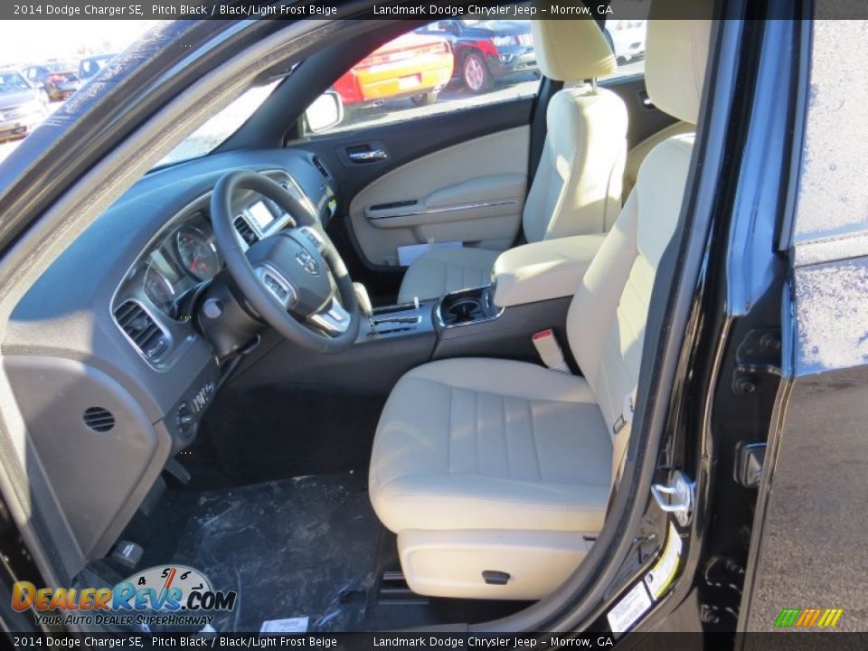 2014 Dodge Charger SE Pitch Black / Black/Light Frost Beige Photo #6