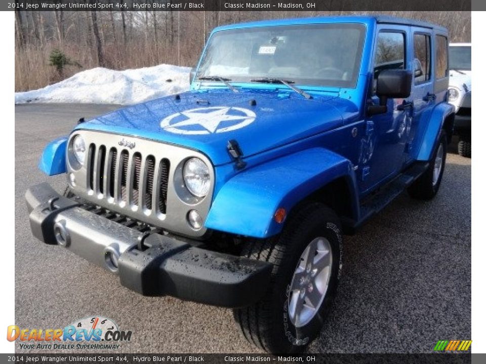 2014 Jeep Wrangler Unlimited Sport 4x4 Hydro Blue Pearl / Black Photo #1