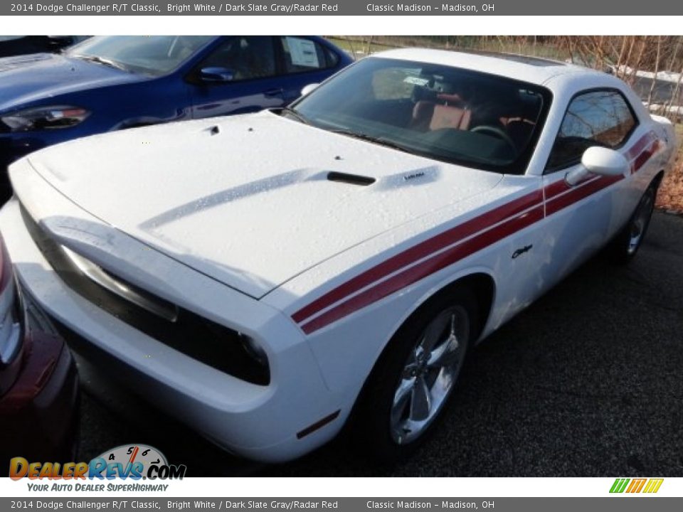 2014 Dodge Challenger R/T Classic Bright White / Dark Slate Gray/Radar Red Photo #1