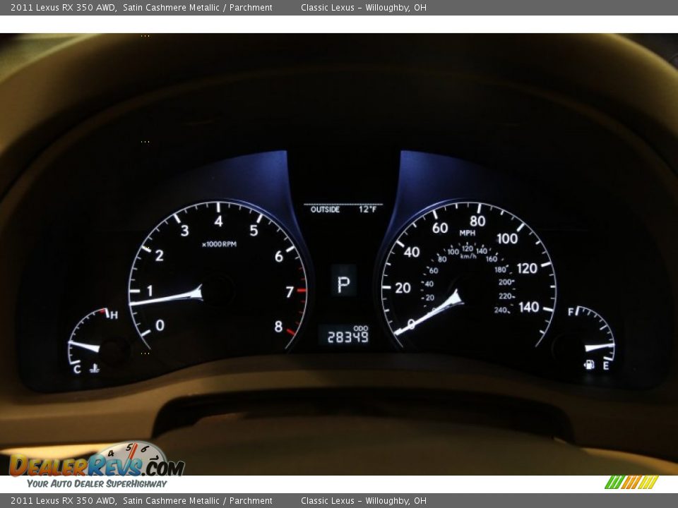 2011 Lexus RX 350 AWD Satin Cashmere Metallic / Parchment Photo #12