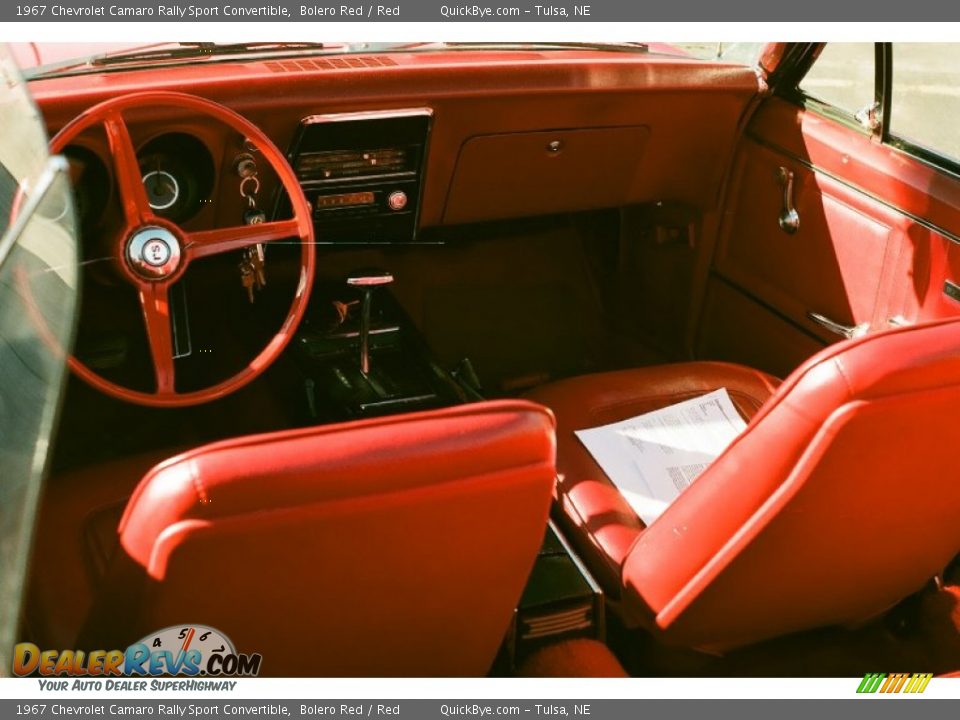 1967 Chevrolet Camaro Rally Sport Convertible Bolero Red / Red Photo #6