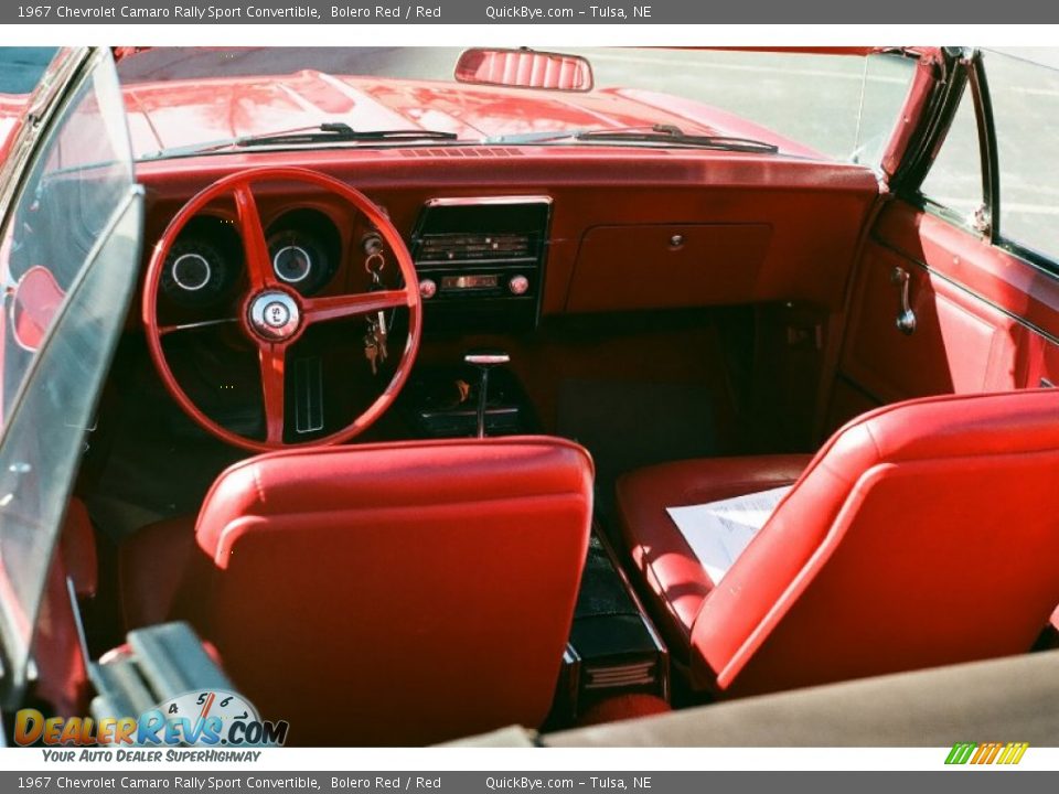 1967 Chevrolet Camaro Rally Sport Convertible Bolero Red / Red Photo #7