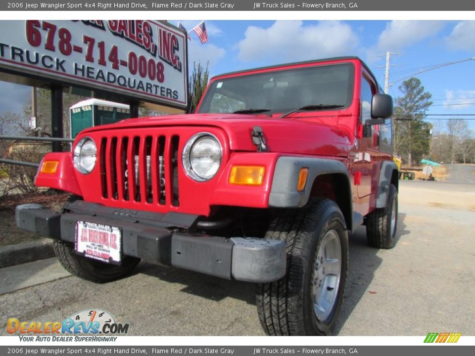 2006 Jeep Wrangler Sport 4x4 Right Hand Drive Flame Red / Dark Slate Gray Photo #1