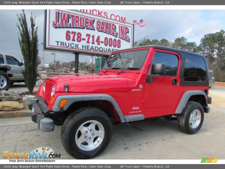 2006 Jeep Wrangler Sport 4x4 Right Hand Drive Flame Red / Dark Slate Gray Photo #3
