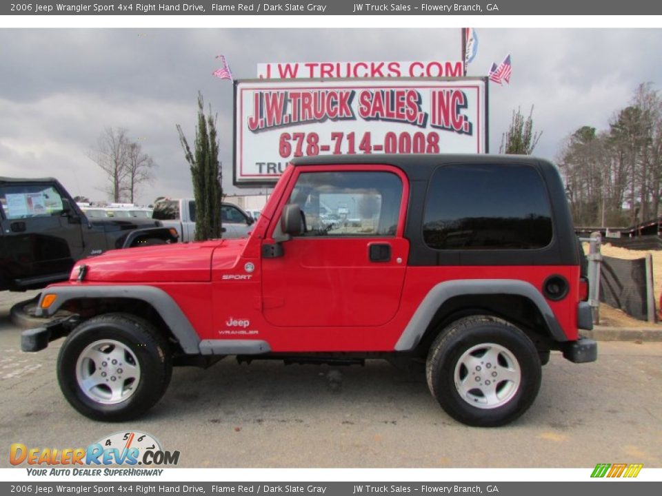 2006 Jeep Wrangler Sport 4x4 Right Hand Drive Flame Red / Dark Slate Gray Photo #4