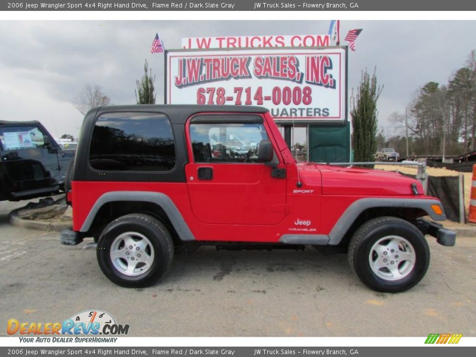 2006 Jeep Wrangler Sport 4x4 Right Hand Drive Flame Red / Dark Slate Gray Photo #10