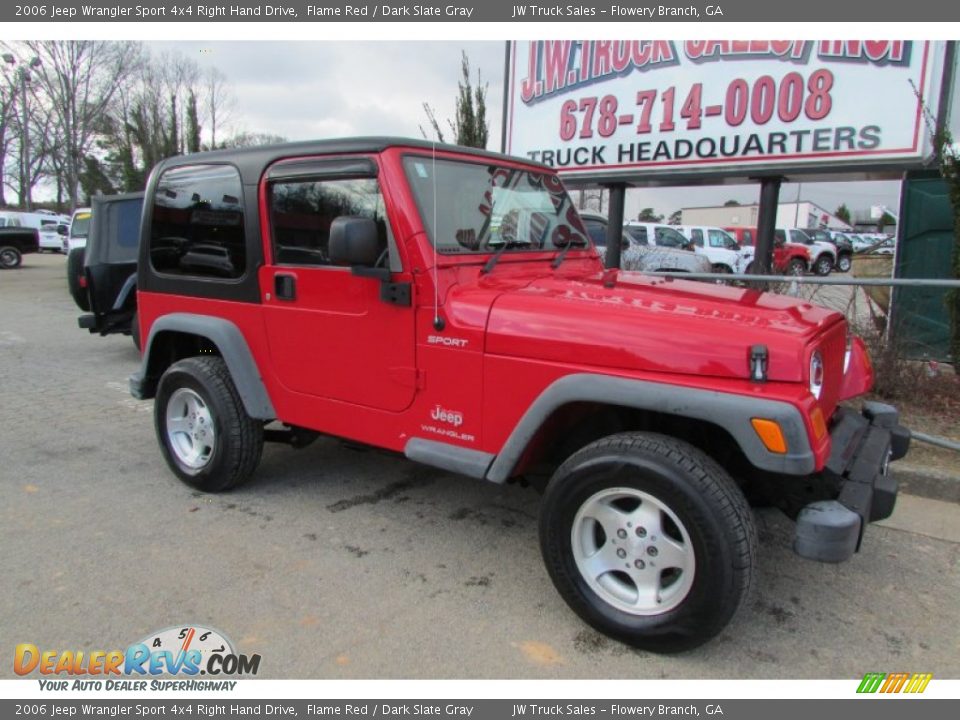 2006 Jeep Wrangler Sport 4x4 Right Hand Drive Flame Red / Dark Slate Gray Photo #11