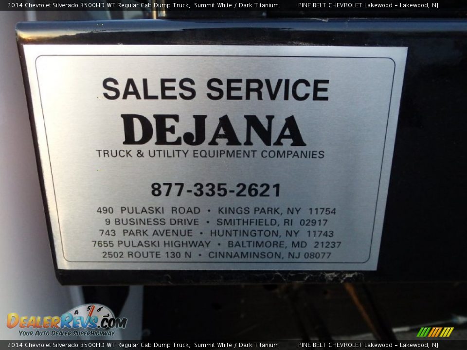 2014 Chevrolet Silverado 3500HD WT Regular Cab Dump Truck Summit White / Dark Titanium Photo #18