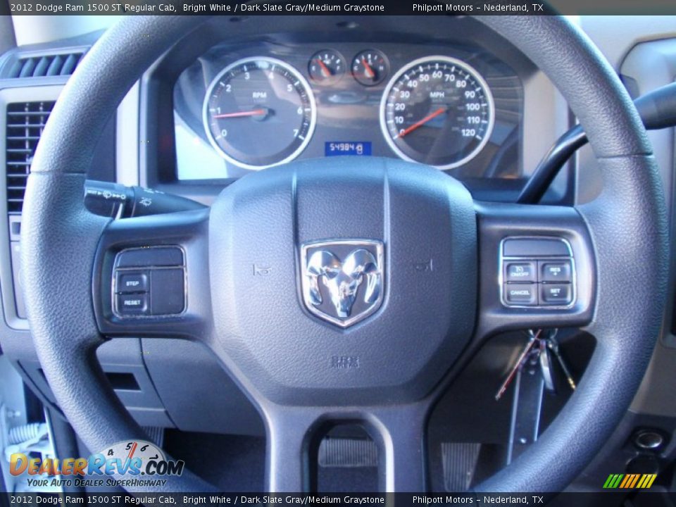 2012 Dodge Ram 1500 ST Regular Cab Bright White / Dark Slate Gray/Medium Graystone Photo #34