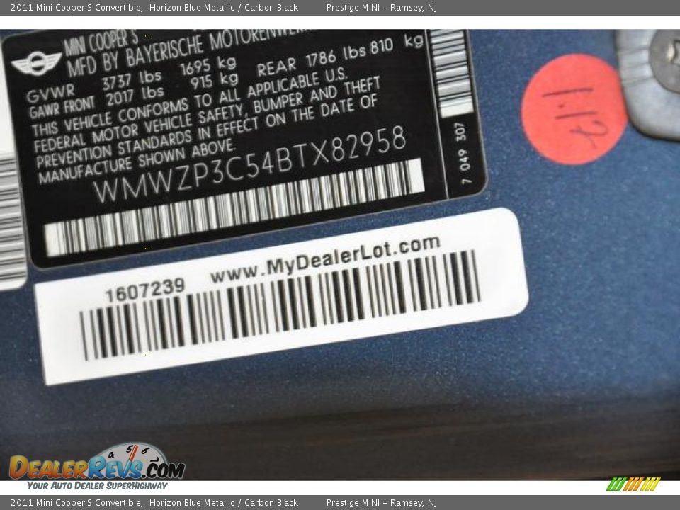 2011 Mini Cooper S Convertible Horizon Blue Metallic / Carbon Black Photo #20