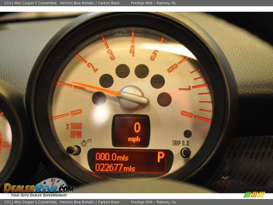 2011 Mini Cooper S Convertible Horizon Blue Metallic / Carbon Black Photo #22