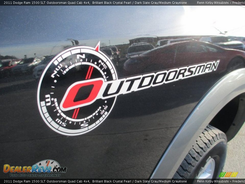2011 Dodge Ram 1500 SLT Outdoorsman Quad Cab 4x4 Brilliant Black Crystal Pearl / Dark Slate Gray/Medium Graystone Photo #7