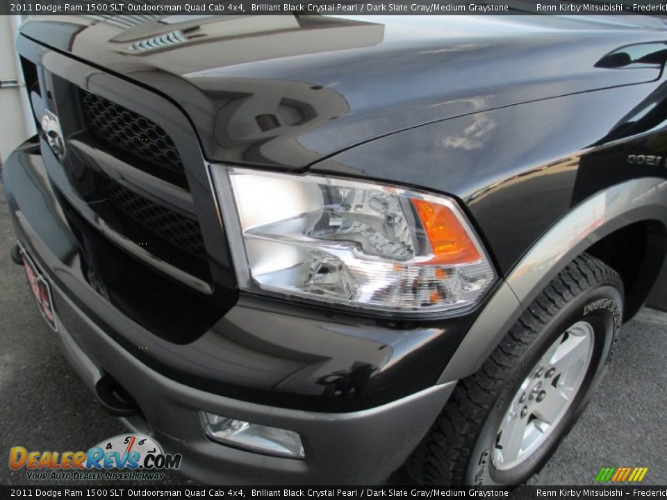 2011 Dodge Ram 1500 SLT Outdoorsman Quad Cab 4x4 Brilliant Black Crystal Pearl / Dark Slate Gray/Medium Graystone Photo #16