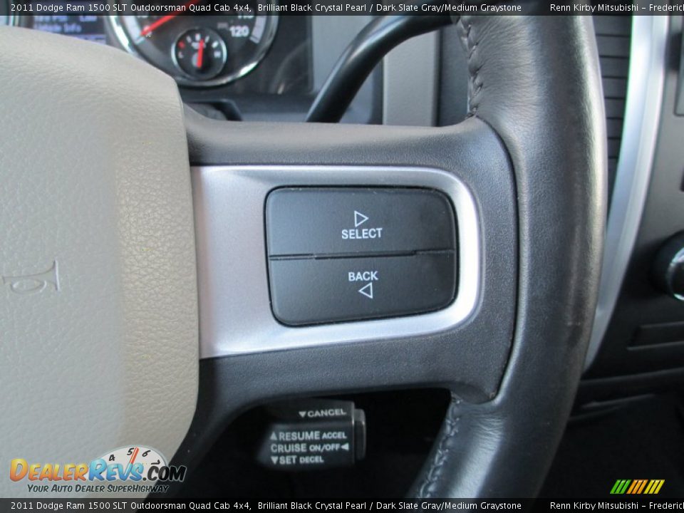 2011 Dodge Ram 1500 SLT Outdoorsman Quad Cab 4x4 Brilliant Black Crystal Pearl / Dark Slate Gray/Medium Graystone Photo #27