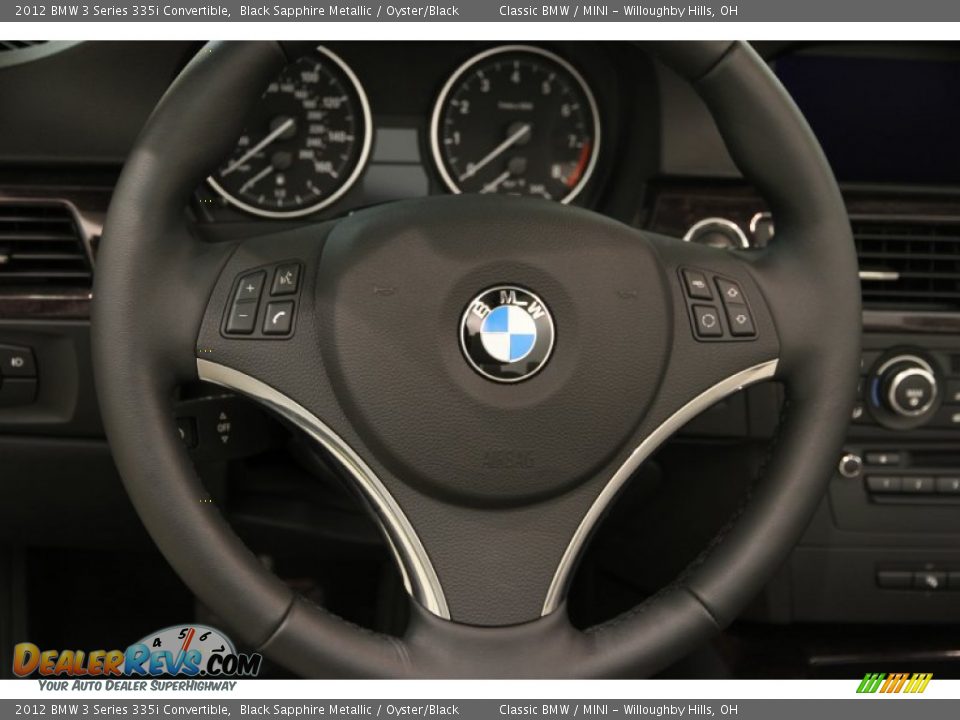 2012 BMW 3 Series 335i Convertible Black Sapphire Metallic / Oyster/Black Photo #11