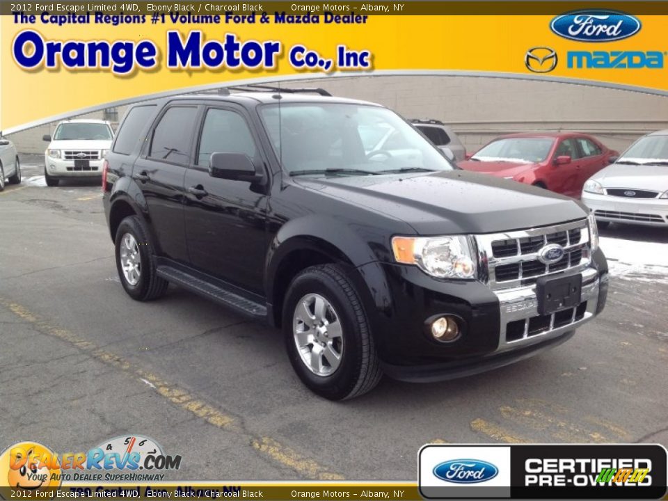2012 Ford Escape Limited 4WD Ebony Black / Charcoal Black Photo #1