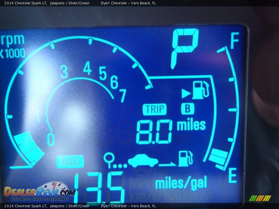 2014 Chevrolet Spark LT Jalapeno / Silver/Green Photo #13