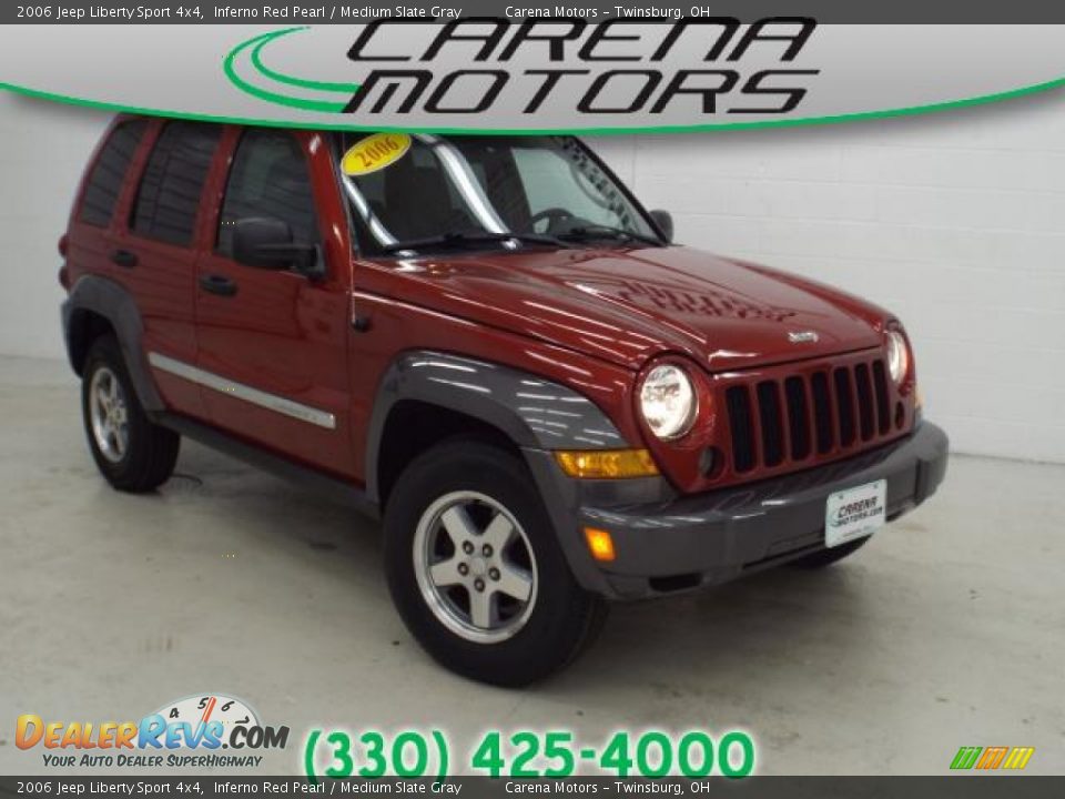 2006 Jeep Liberty Sport 4x4 Inferno Red Pearl / Medium Slate Gray Photo #1